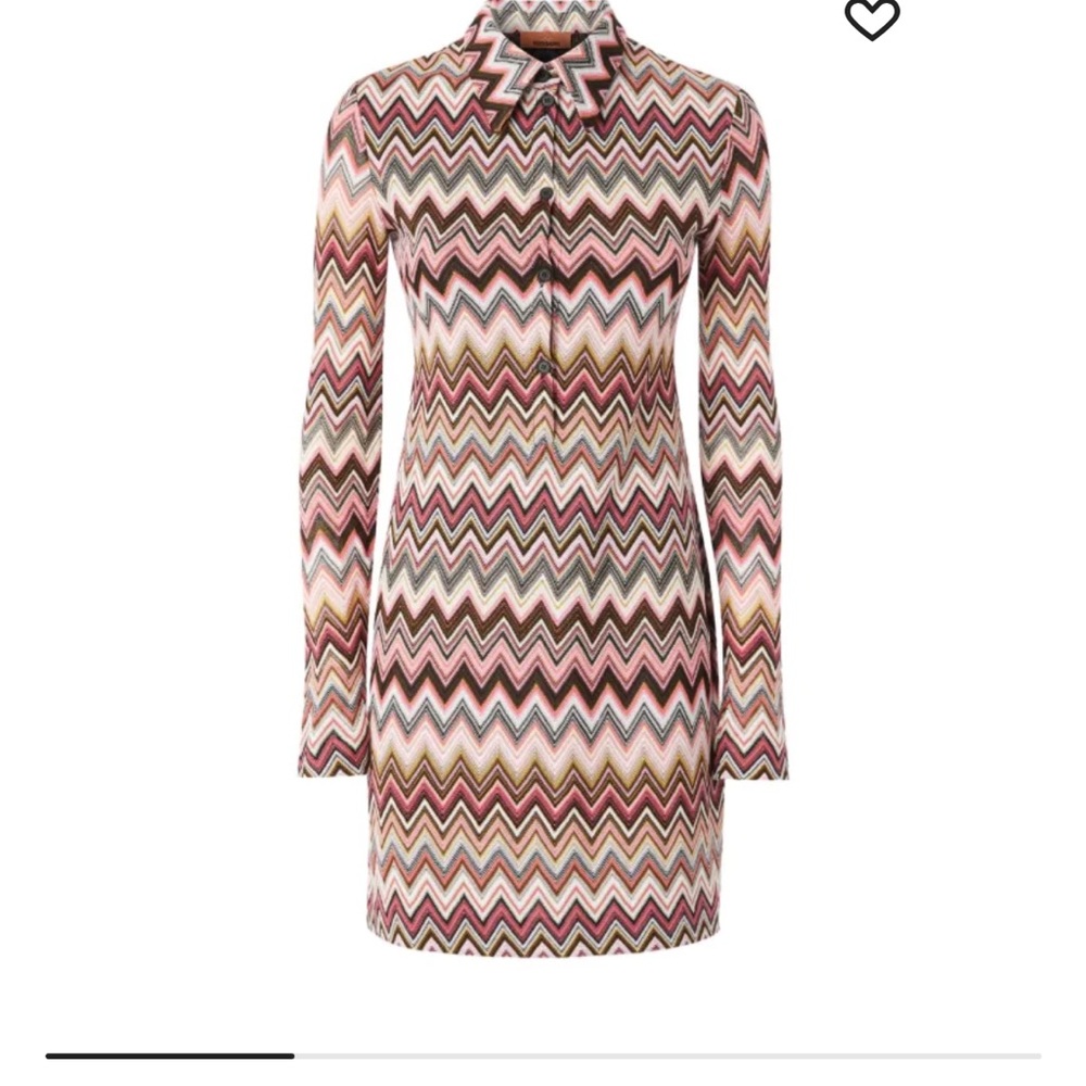 Missoni Multicolor Zigzag Long Sleeve Dress